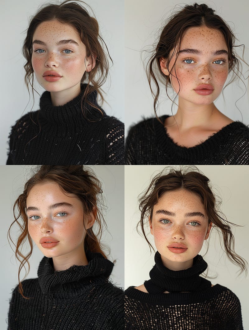 catalog pose of young model
