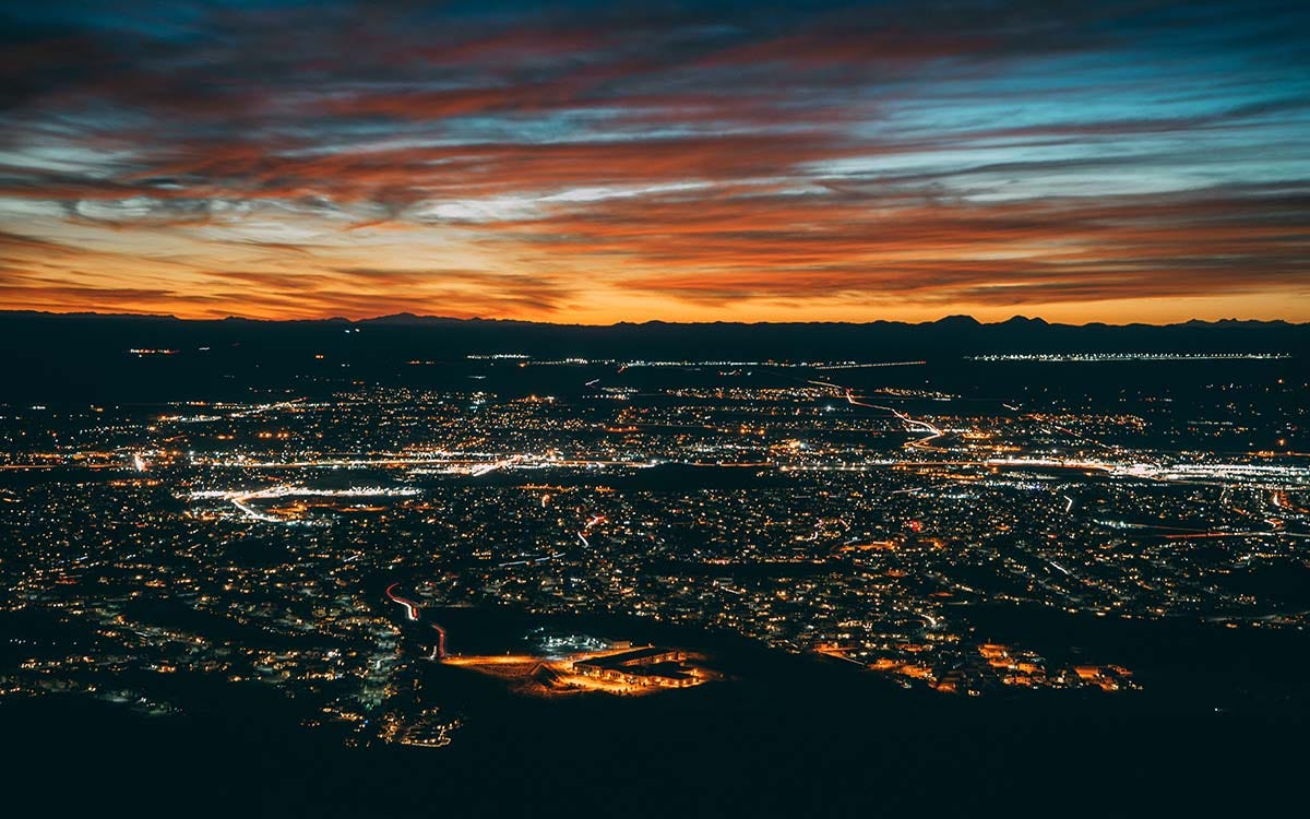 El Paso at sunset. 
