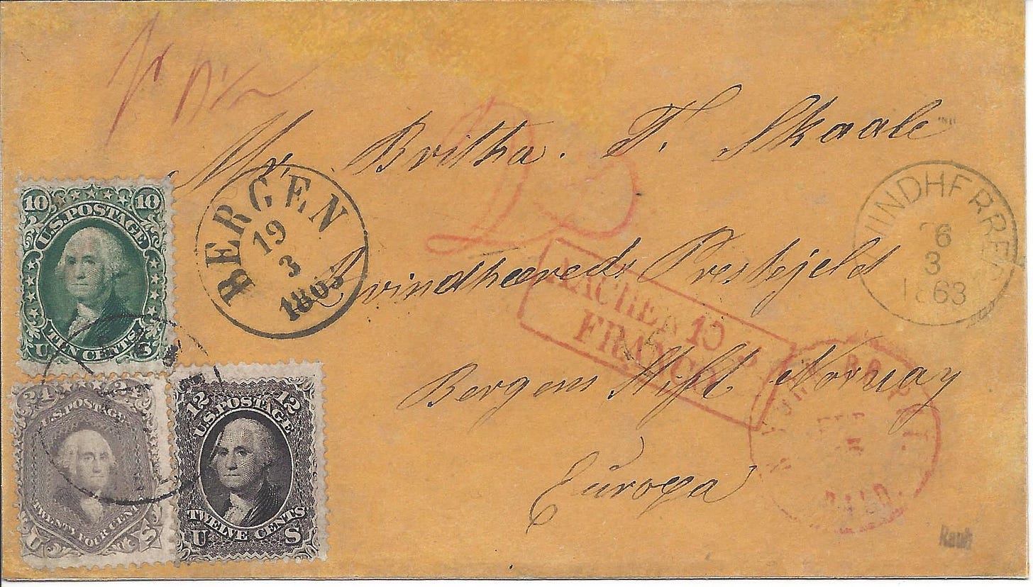 1863 letter from the US to Norway