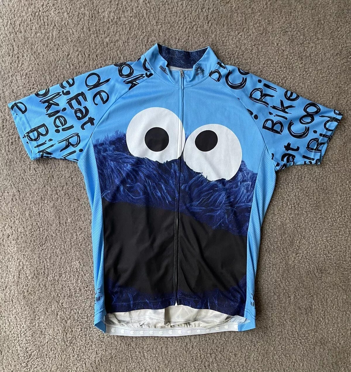 Brainstorm Gear Sesame Street Cookie Monster Mens Full-Zip XL Cycling Jersey Top - Picture 1 of 18