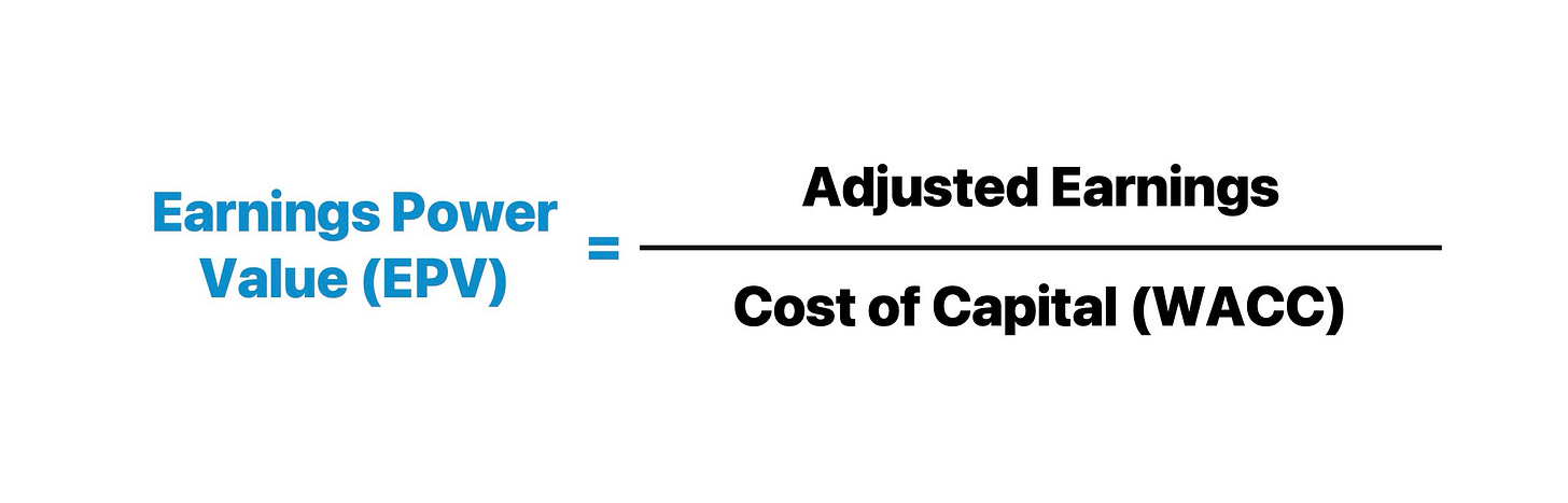 Earnings Power Value (EPV) | Formula + Calculator