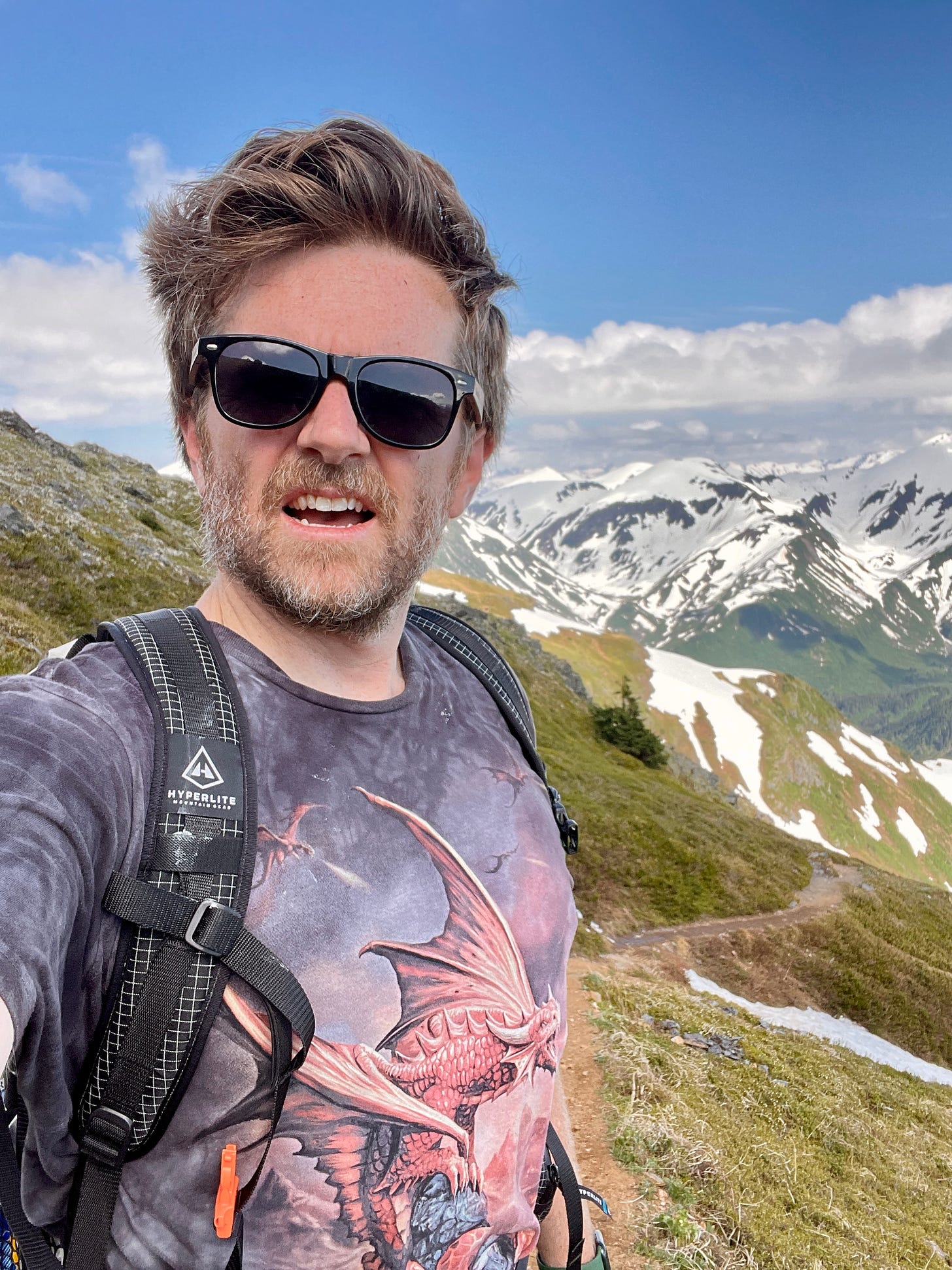 Garrett, looking like a dork, hiking up Mt. Juneau