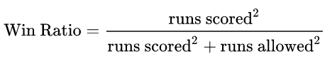 Pythagorean Expected Wins Formula