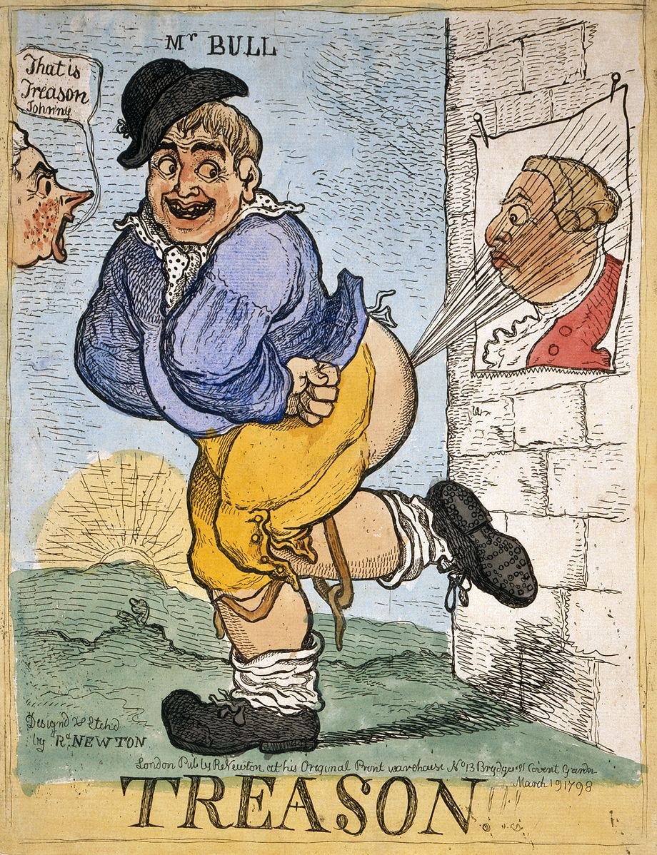 John Bull farting at King George III
