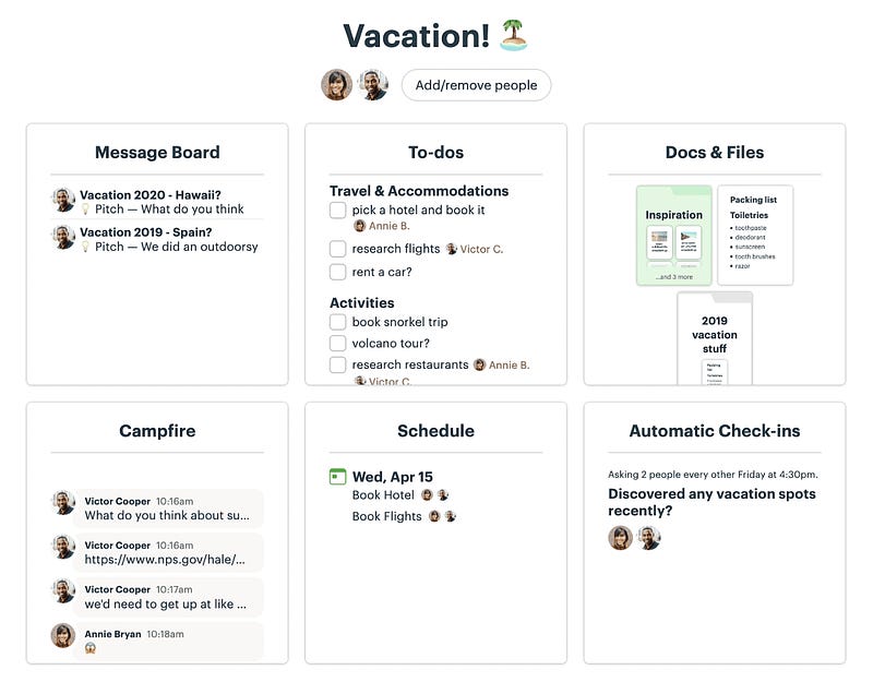 Trello competitor — Basecamp