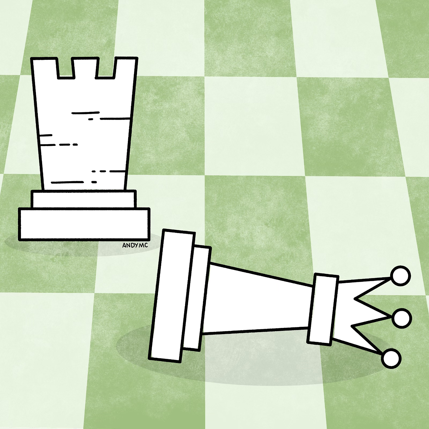 an illustration of chess pieces on a chessboard 