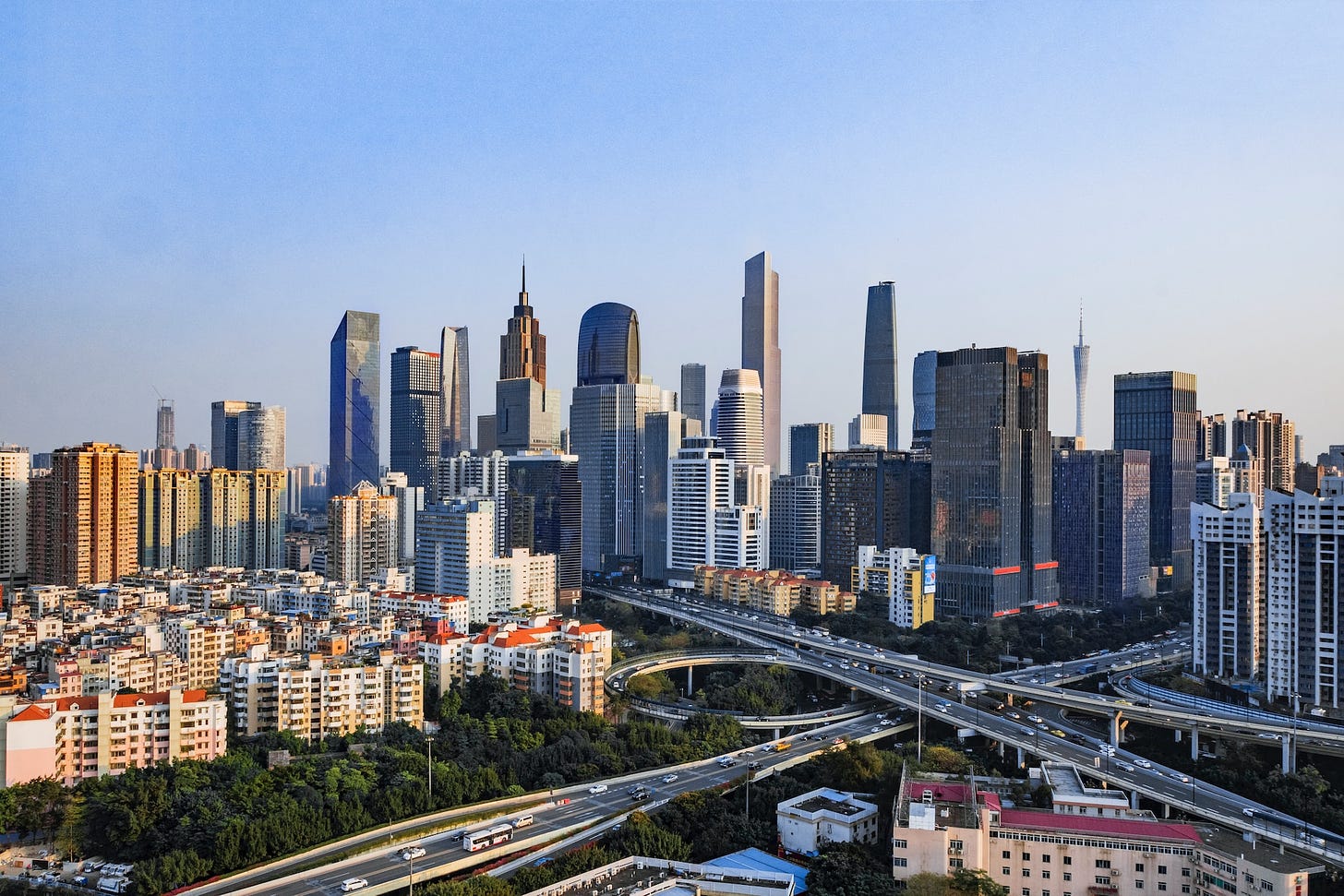 View of city buildings in Guangzhou, China