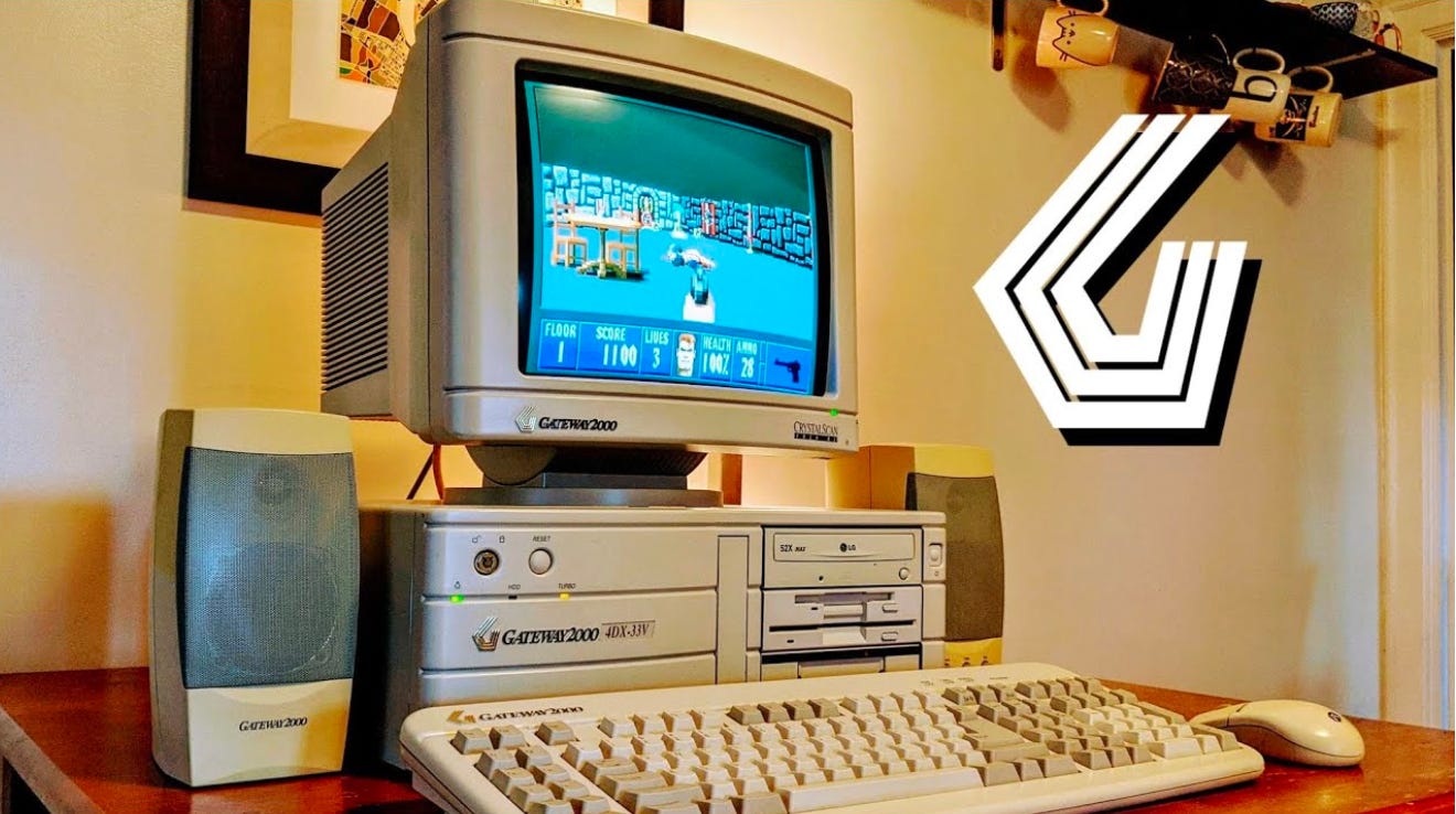 A Gateway 2000 computer from 1994. Image source: Gaming retro YouTube channel