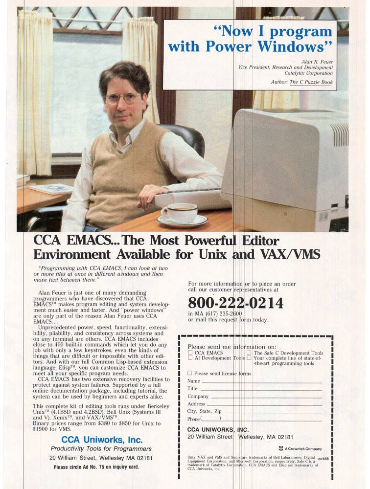From the June 1986 issue of Unix World magazine
