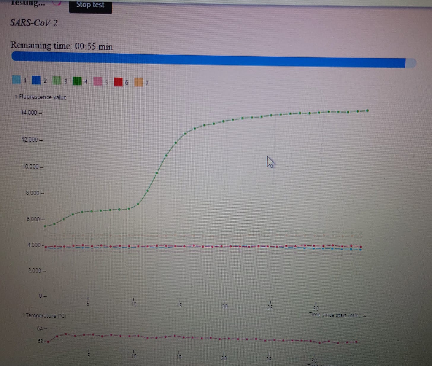 PlusLife chart of test channels near test run completion