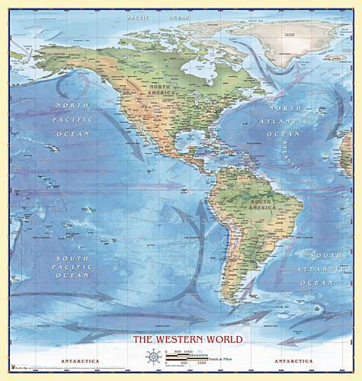 Western Hemisphere Wall Map – Texas Map Store