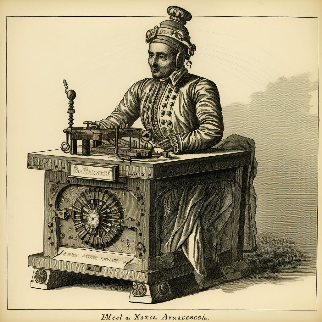 AI representation of The Mechanical Turk