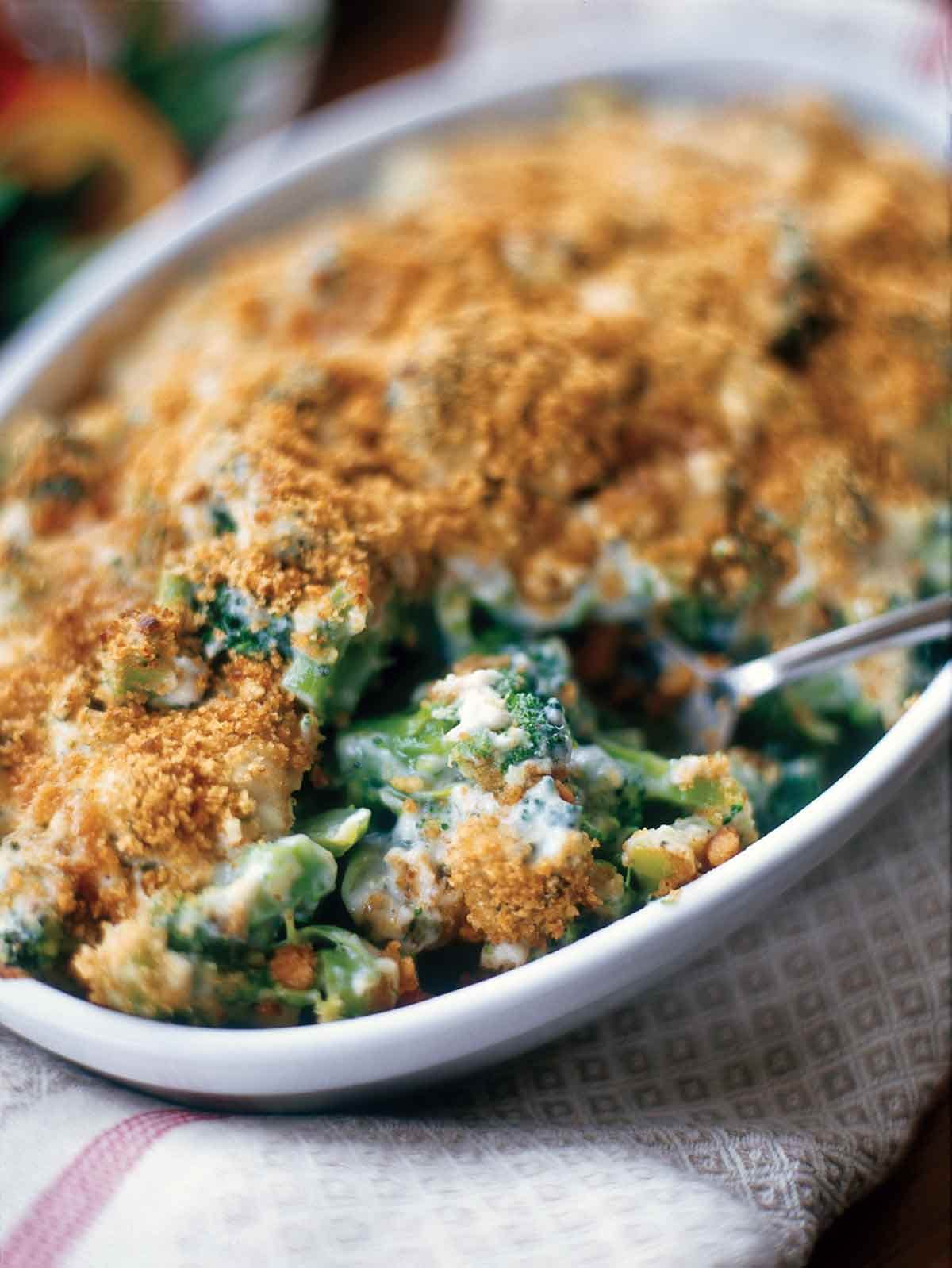 Broccoli and Blue Cheese Gratin