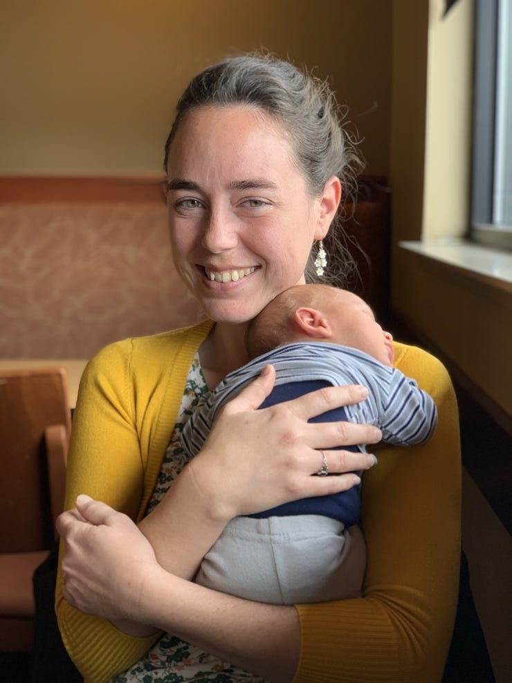 Me and my newest nephew. I got to meet him on Saturday. It was a nice birthday present. 