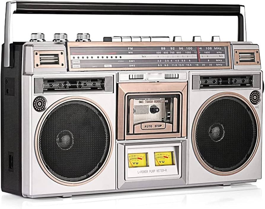 80s Style Boombox CD Tape Player, Radio Cassette Player Recorder, AM/FM  Radio with Fm and Dab+ Radio, Wireless Streaming, USB/Micro SD Slots, Aux  in, ...