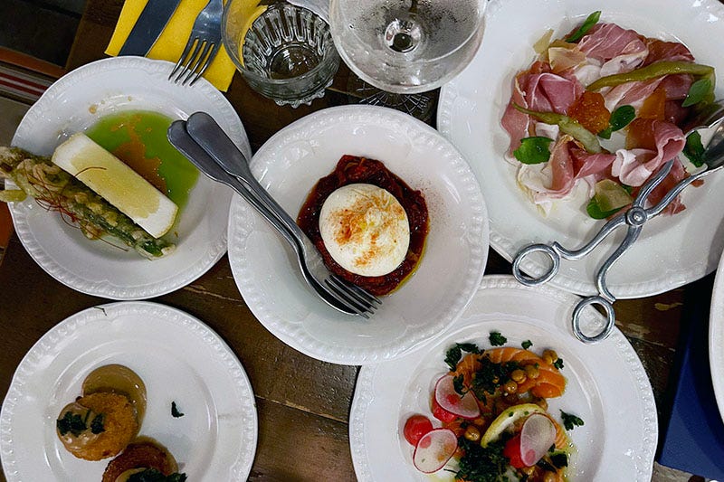 Plates of food from Melbourne restaurant 'Tippy Tay'.