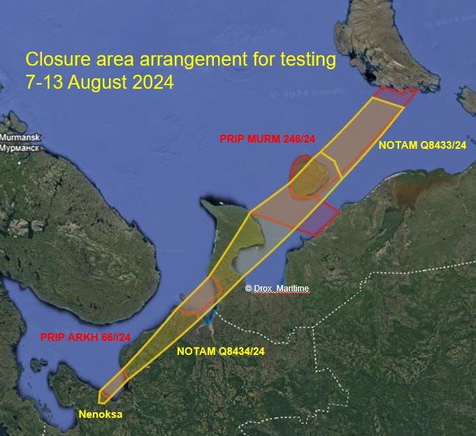 Chart showing the closure area arrangement in the White Sea range
