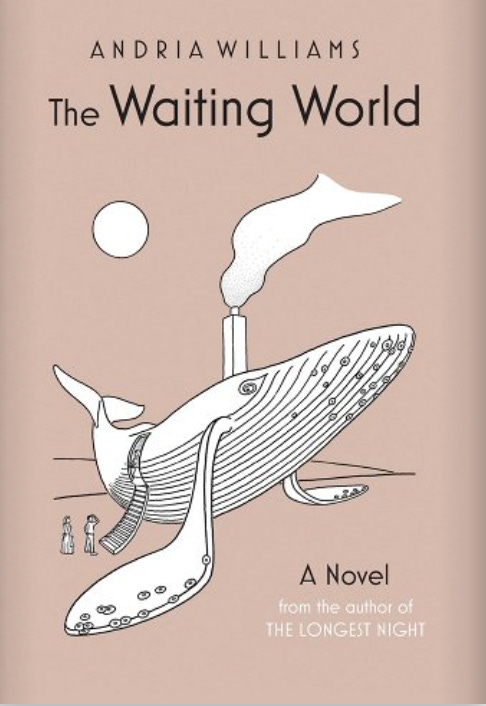 cover of book The Waiting World with a whale drawn on it