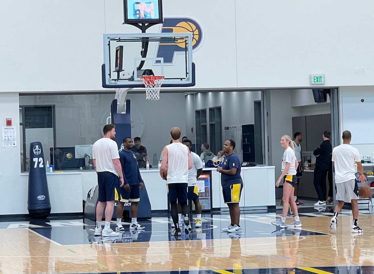 Gradey Dick after his workout for the Pacers on June 15.