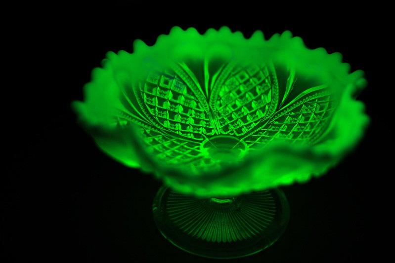 Uranium glass bowl, photo from UCL News,  CC BY-ND 2.0 Deed Attribution-NoDerivs 2.0 Generic 