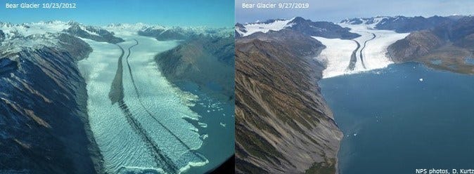 Bear Glacier Retreat (U.S. National Park Service)