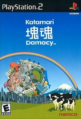 The cover of the video game Katamari Damacy.