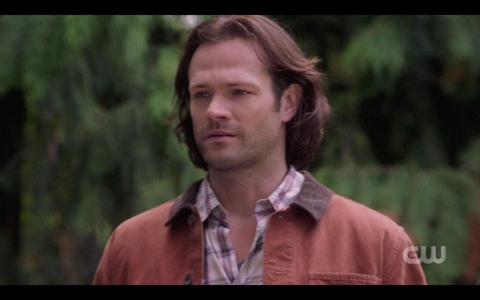 Sam Winchester reacts to Rowena dying