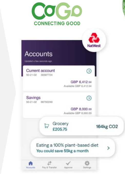 Figure 1 - NatWest partnering with CoGo to monitor CO2 emissions of customers