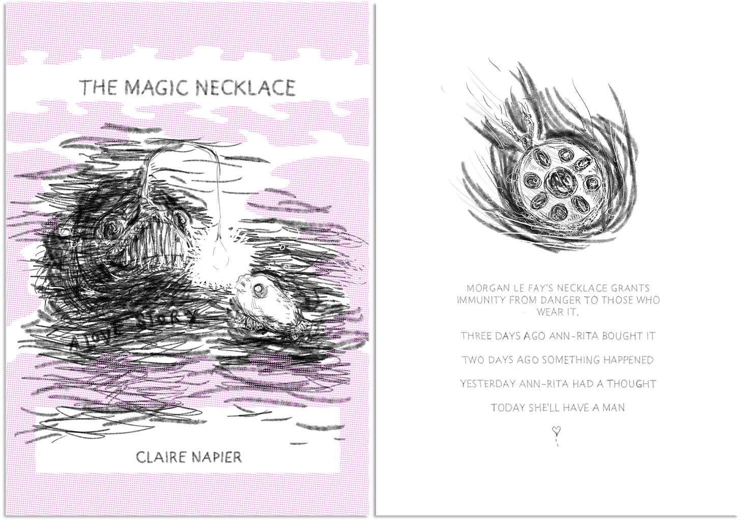 The cover and summary of The Magic Necklace.