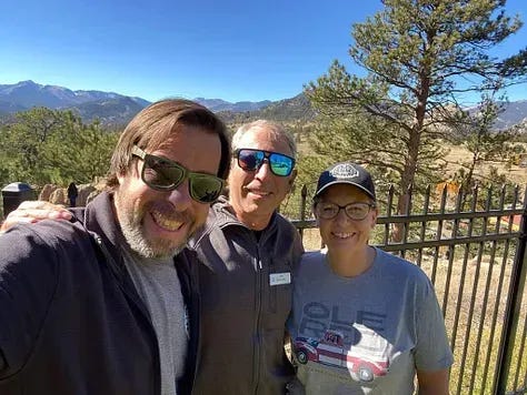 James, Bob, and me in the yard at Historic Crags Lodge ©James Dalman