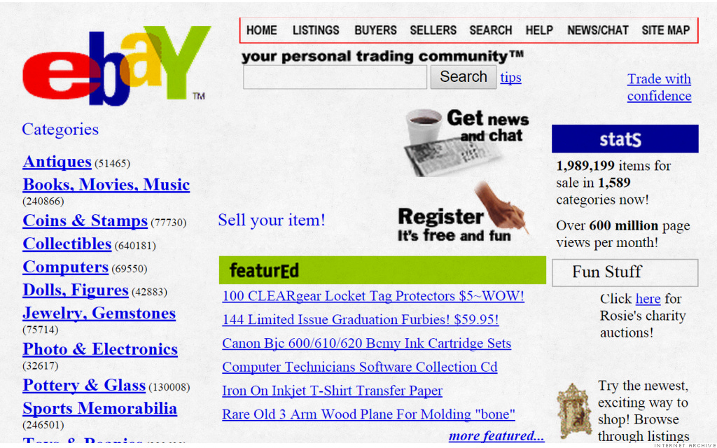 Ebay's old website? Check this video out of all the old websites ( yahoo,  amazon ) — Eco Courier KW