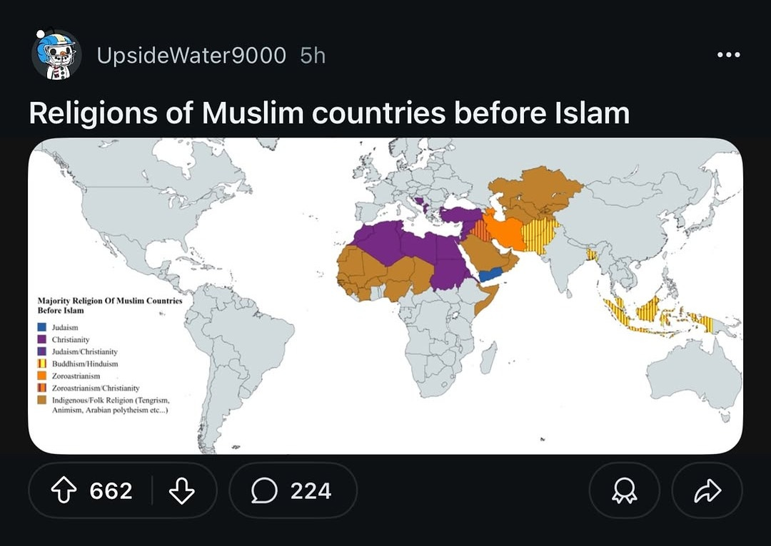 MAPPED:  Religions of Muslim Countries Before Islam
