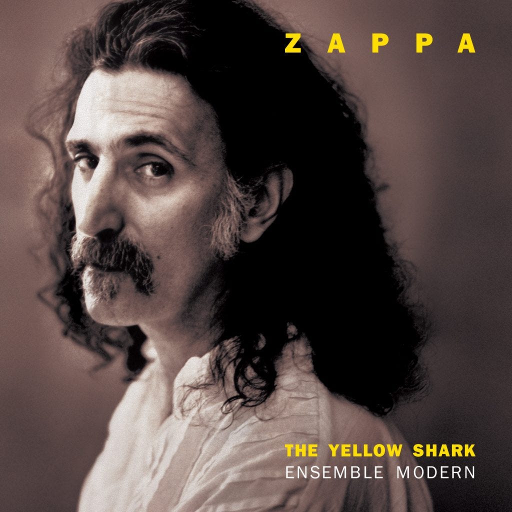 Pochette du disque The Yellow Shark, avec portrait de Frank Zappa, 1993