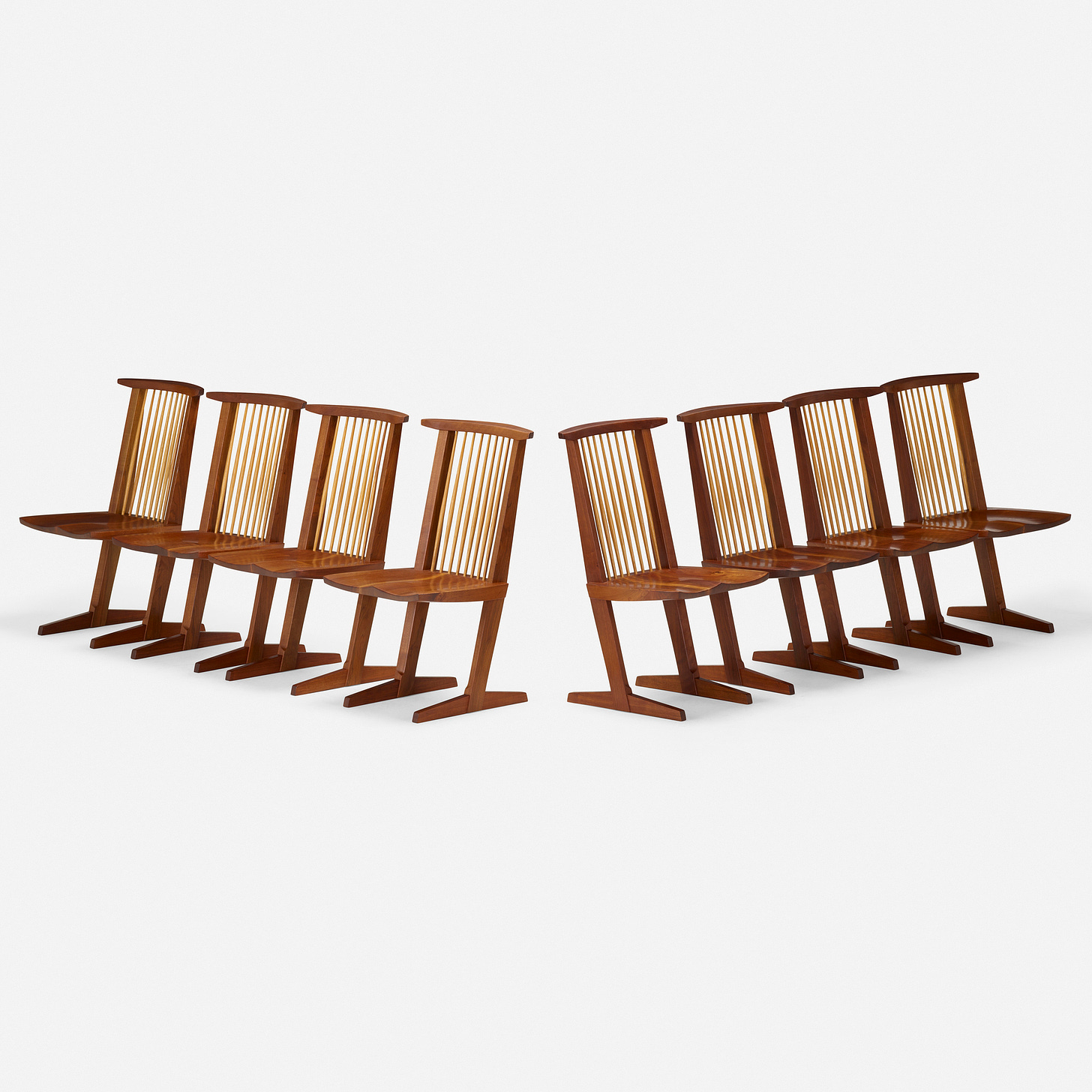 403: MIRA NAKASHIMA, Conoid chairs, set of eight < Modern Design, 24  September 2021 < Auctions | Rago Auctions