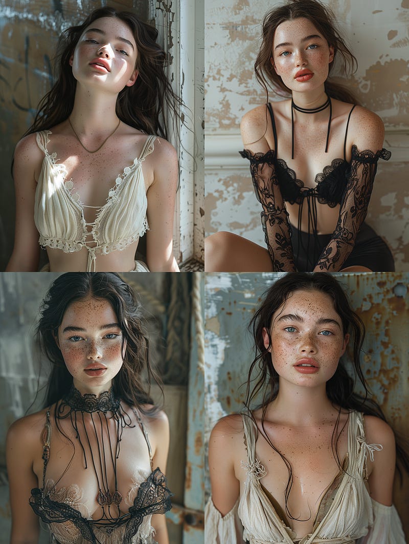 Dramatic pose of young model