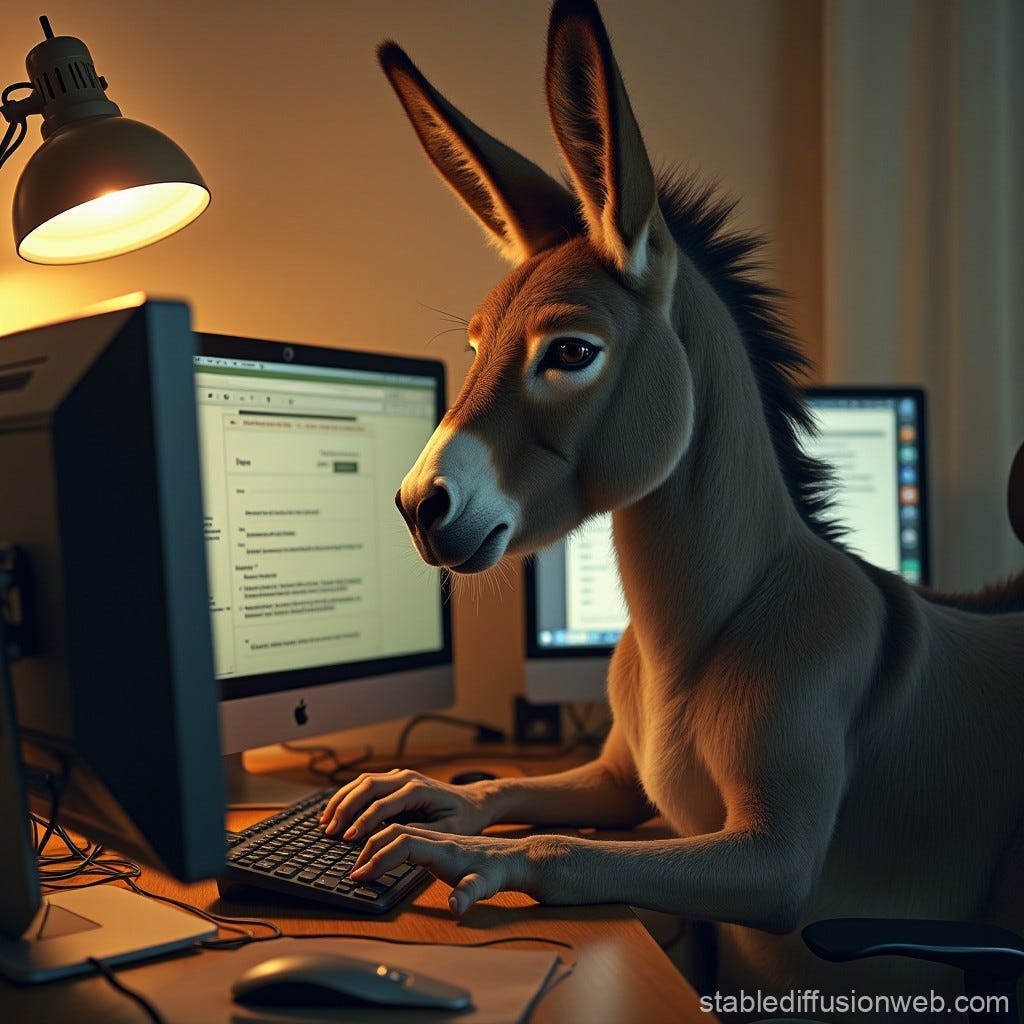 Donkey Working as HR in Office | Stable Diffusion Online