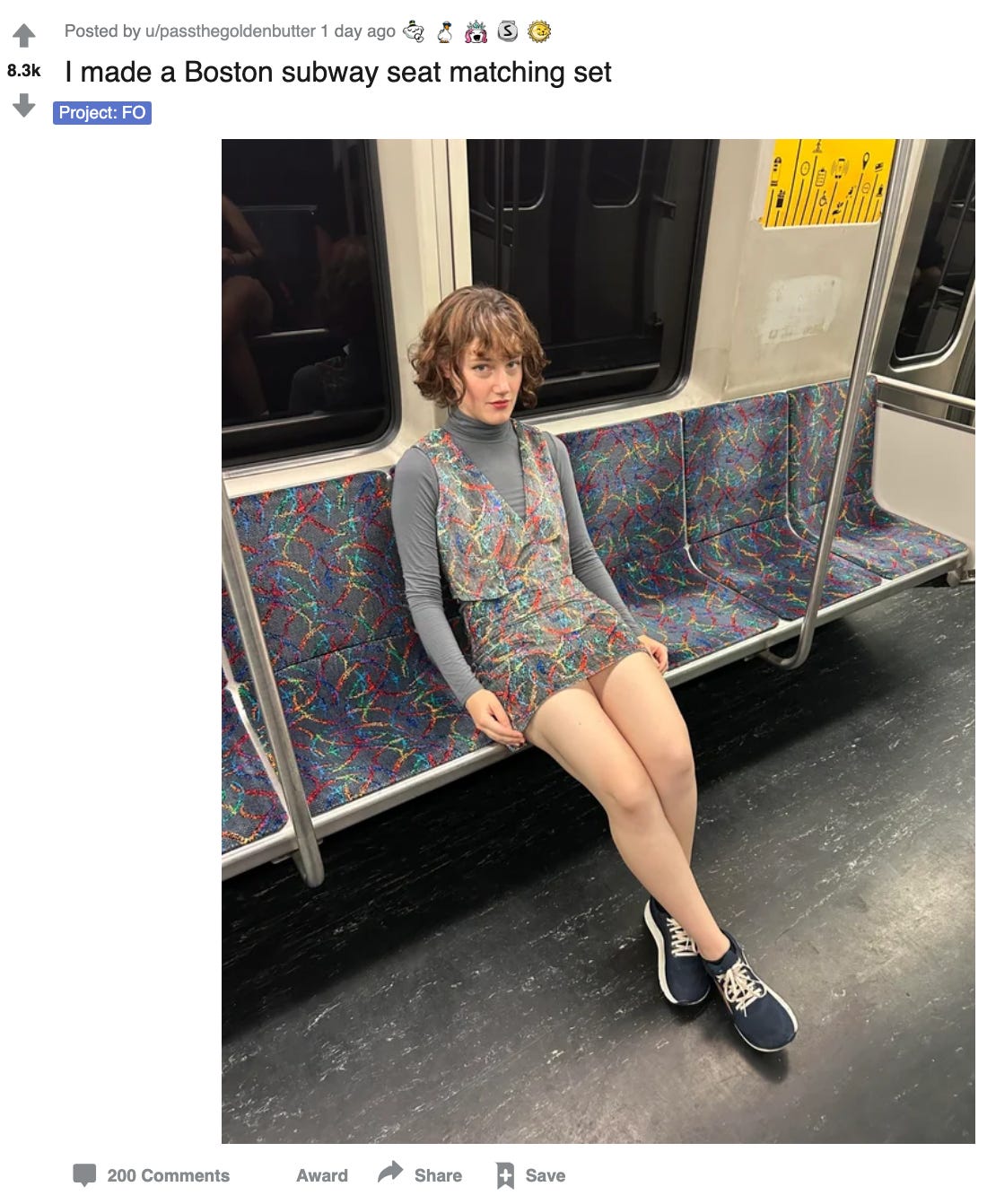 I made a Boston subway seat matching set
