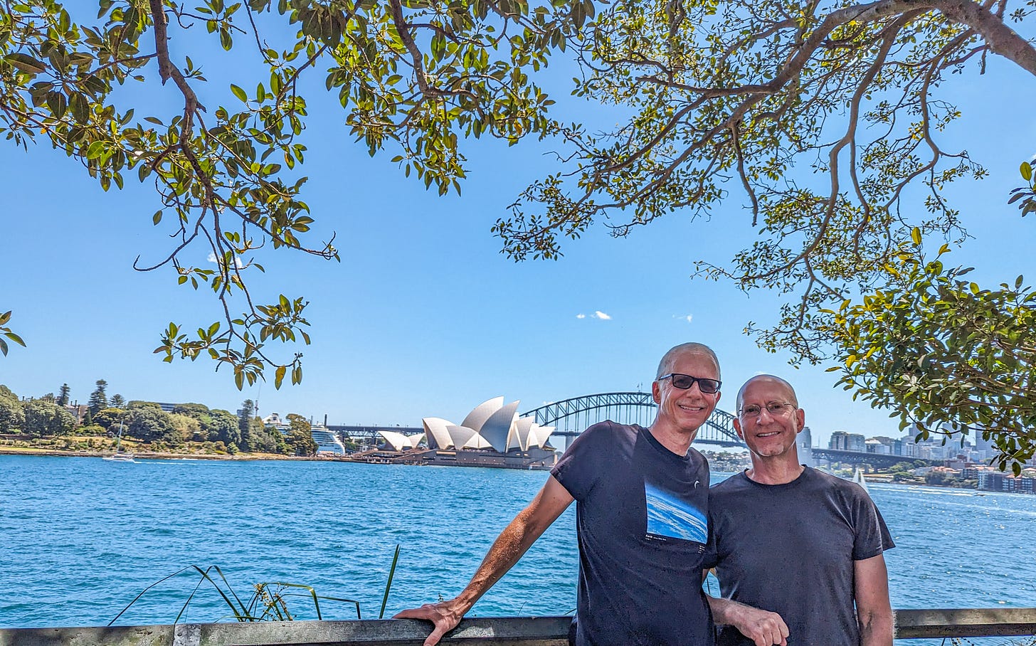 Brent and Michael with the Sydney Opera House in the distance.