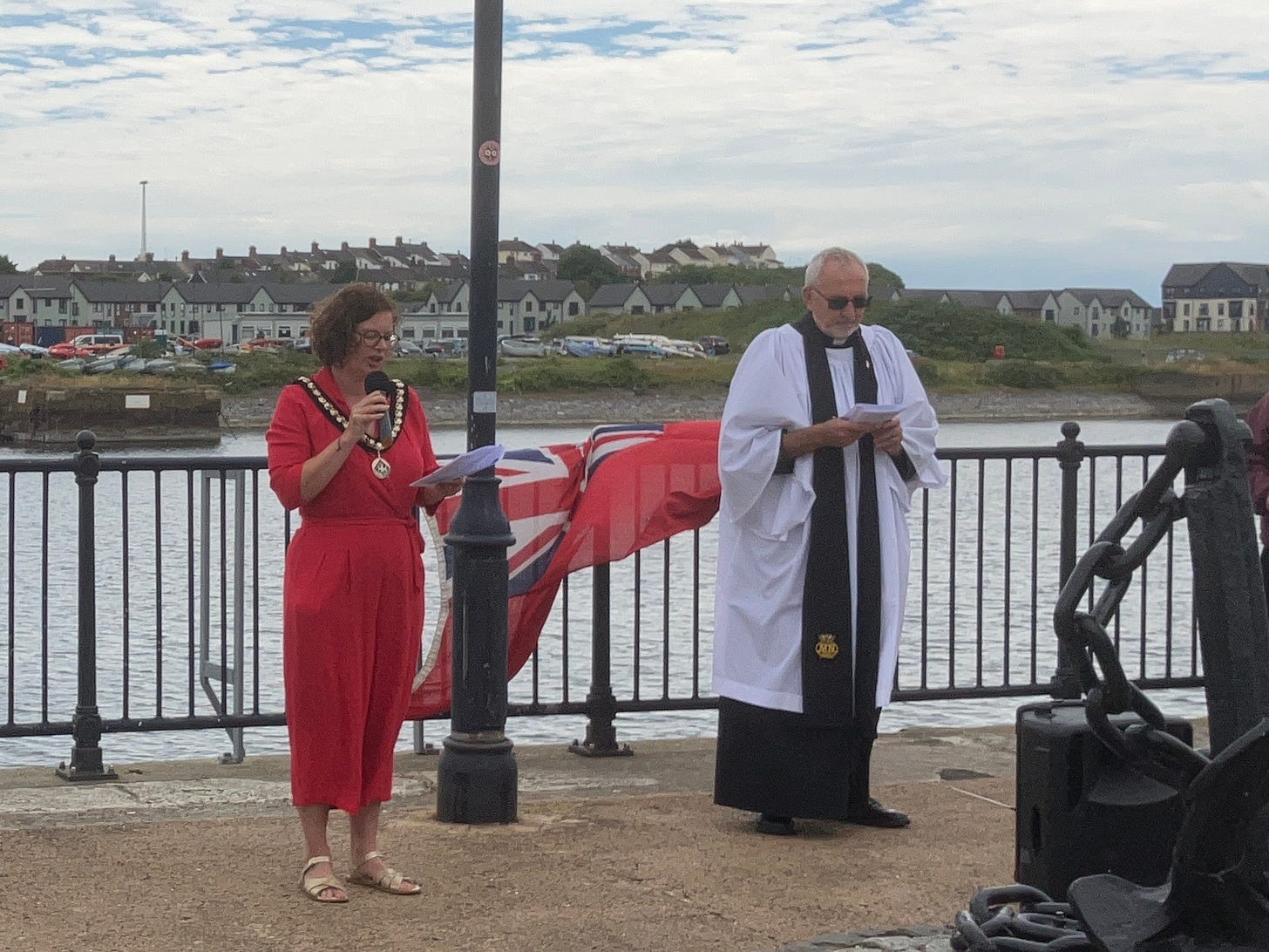 DEPUTY MAYOR OF BARRY, COUNCILLOR NAOMI MARSHILSEA AND FATHER CHRIS SEATON OF ST. MARY’S, BARRY