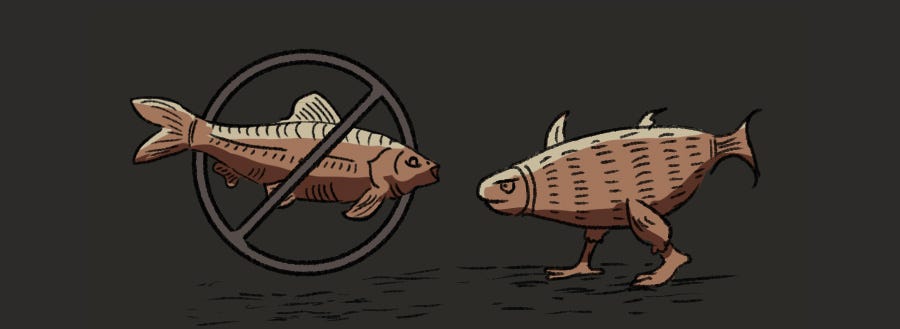 An illustration of fish memes that became a symbol of protest.
