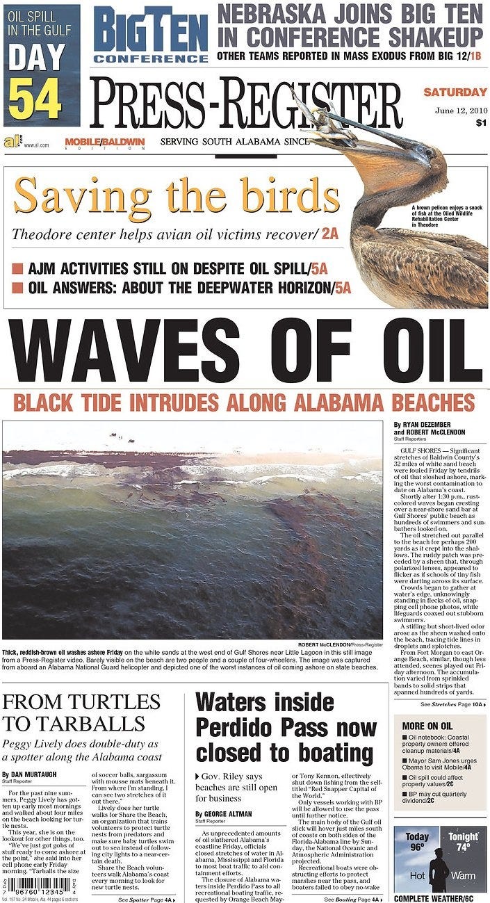 Image detail for -... however although pascagoula s mississippi press  headlines the | Oil spill, Gulf coast, Spills