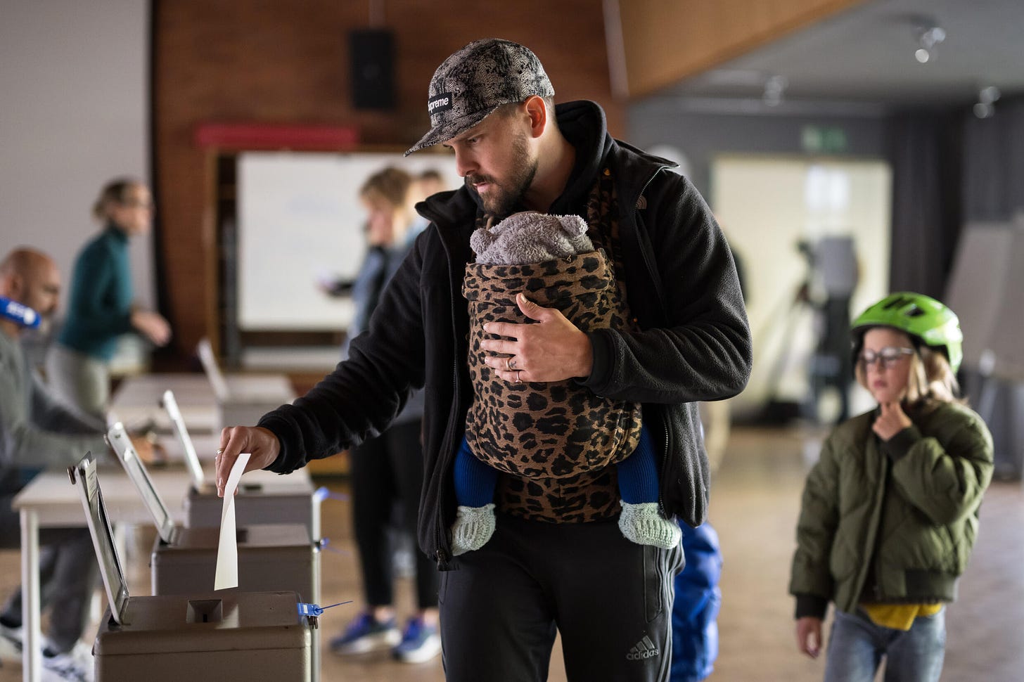 Most people voted in advance by post but the final ballots were cast in-person on Sunday