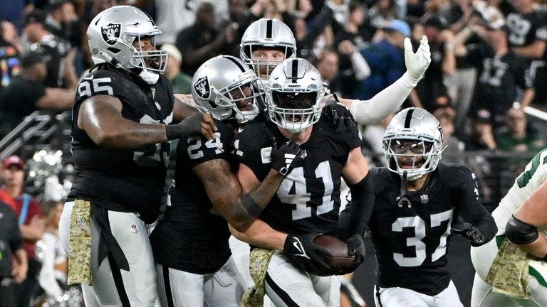 Las Vegas Raiders make it back-to-back wins under Antonio Pierce with Week  10 victory over New York Jets | NFL News | Sky Sports