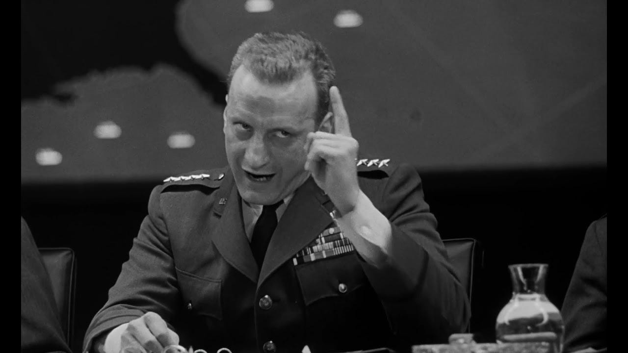 My favorite George C. Scott performance ever - Gen. 'Buck' Turgidson from  Dr. Strangelove