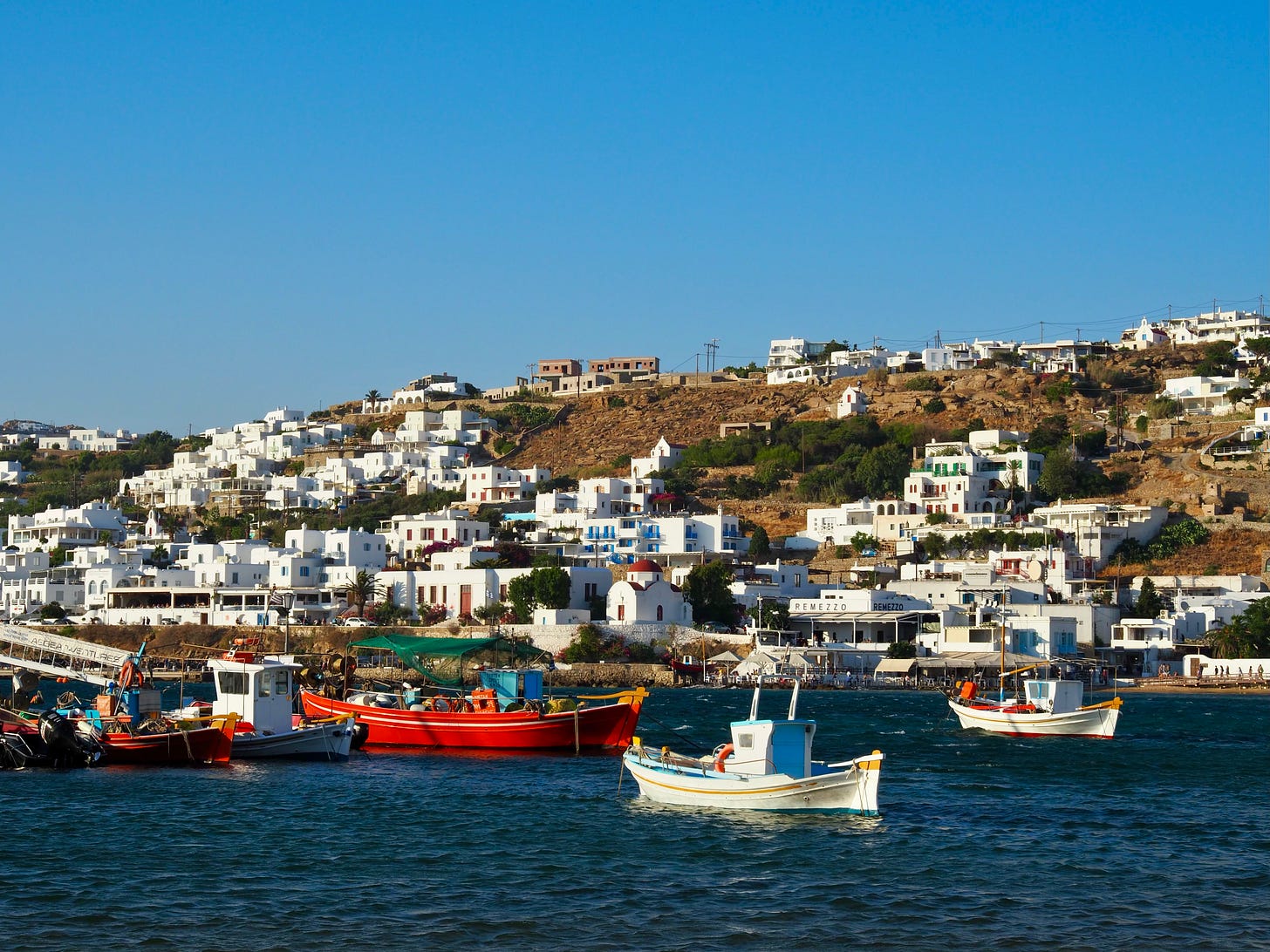 Mykonos, white buildings, white architecture