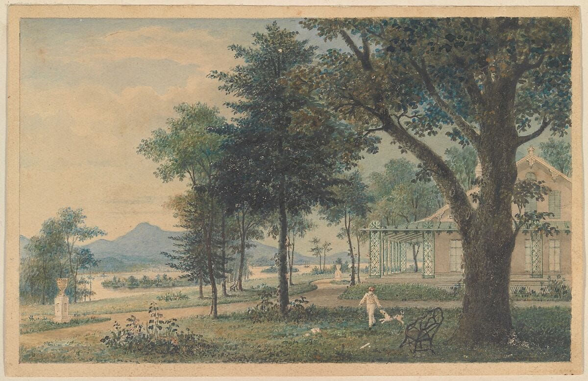 A Treatise on the Theory and Practice of Landscape Gardening, Andrew Jackson Downing (American, Newburgh, New York 1815–1852 Yonkers, New York), Illustrations: wood engraving; a watercolor tipped in at front 