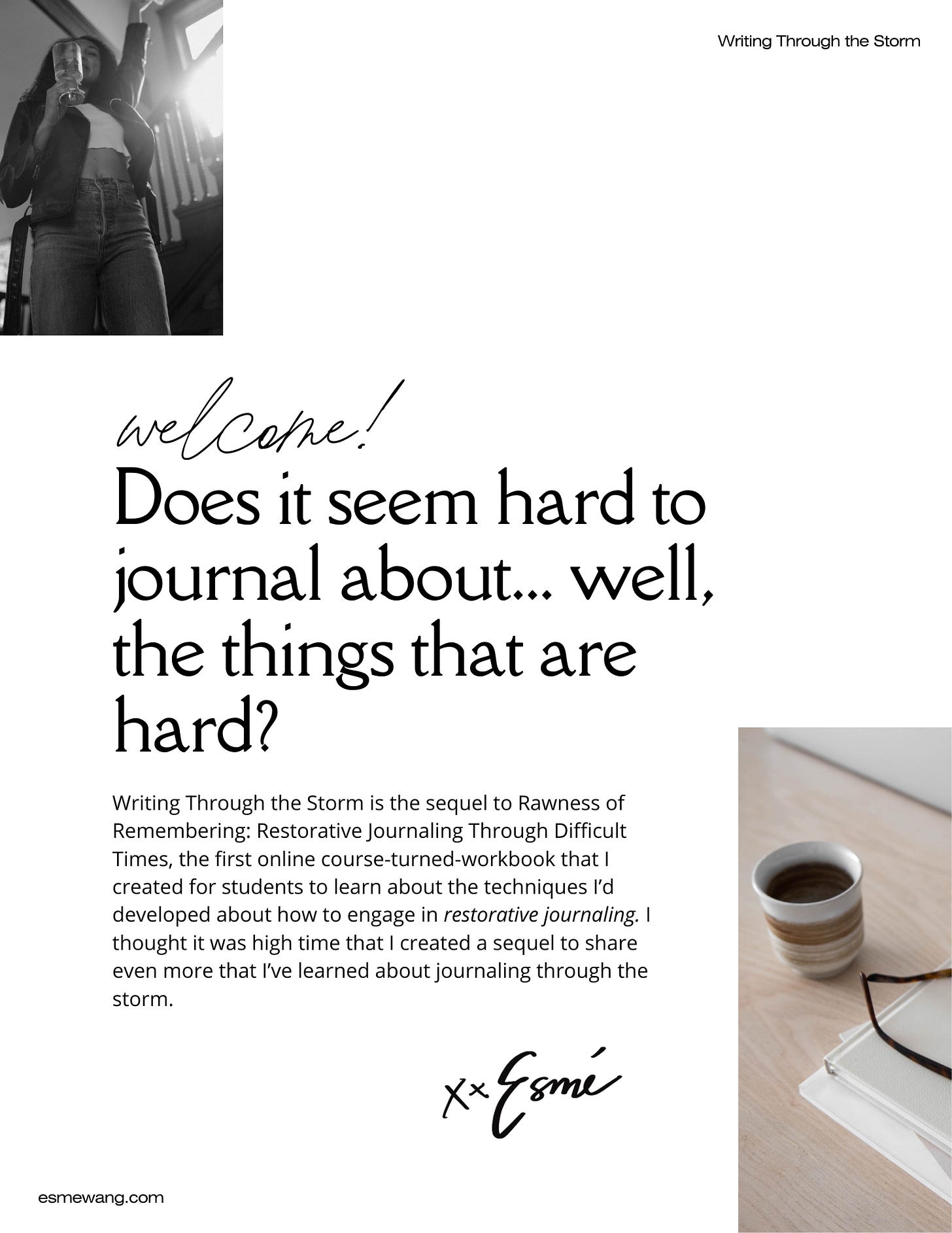 sampie page of Writing Through the Storm