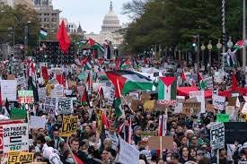 Tens of Thousands Gather Near White House, Demanding Ceasefire