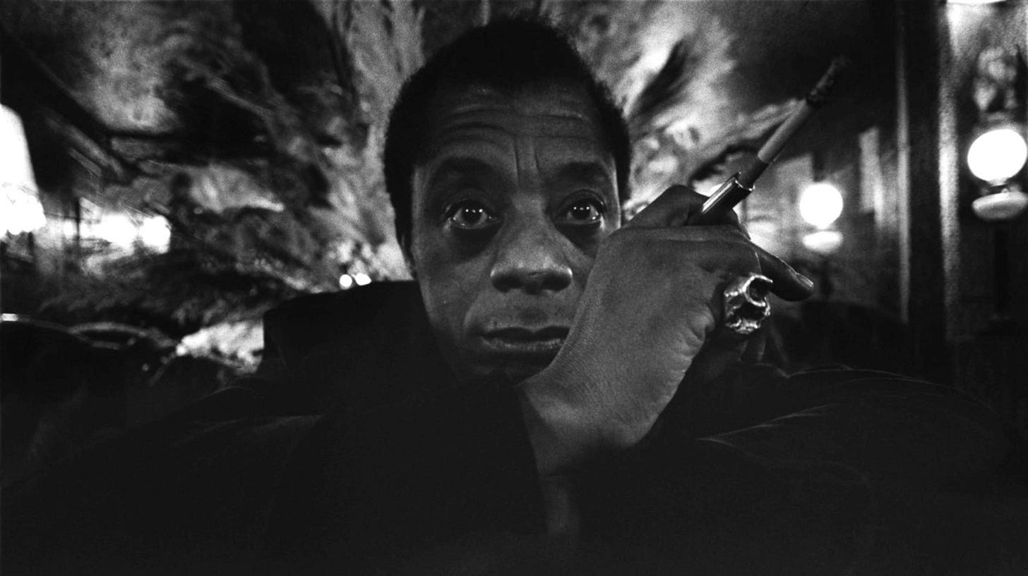 Blackandwhite photograph of James Baldwin