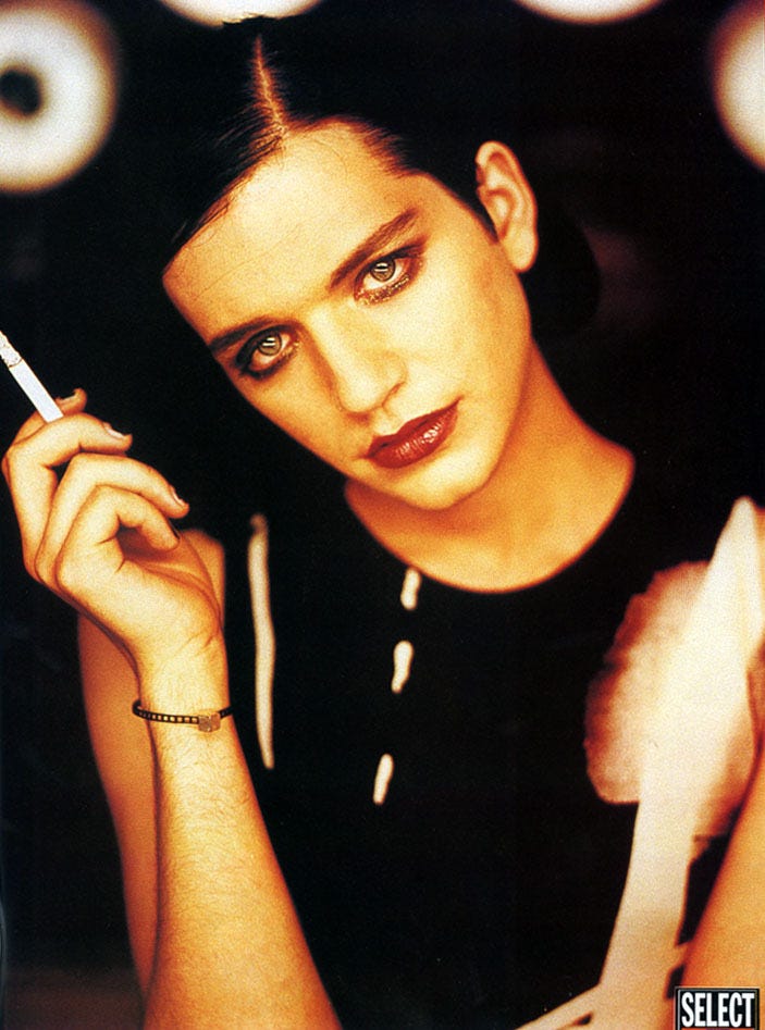 Brian Molko of Placebo, _Select_ Magazine, 1998. – @ohitsthe90s on Tumblr